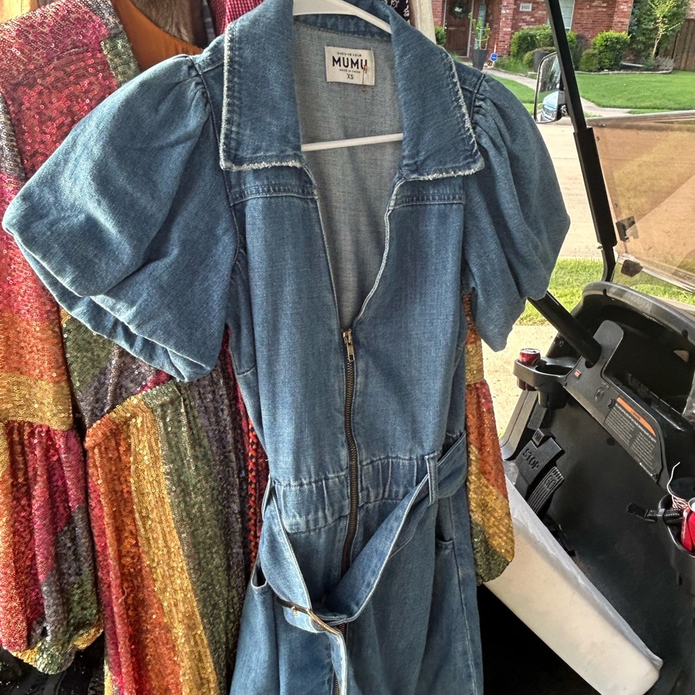 Show Me Your MuMu Blue Denim Mini Dress